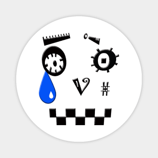 ASCII Robot is Crying a Blue Tear Magnet